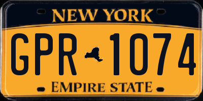 NY license plate GPR1074