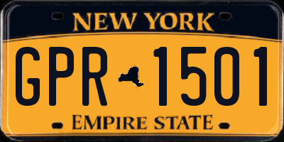 NY license plate GPR1501