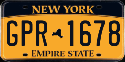 NY license plate GPR1678