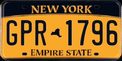 NY license plate GPR1796