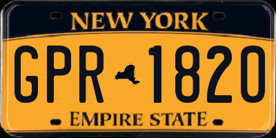 NY license plate GPR1820