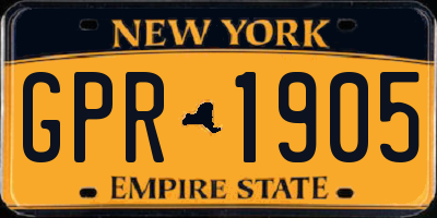 NY license plate GPR1905