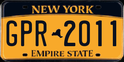 NY license plate GPR2011