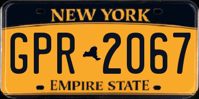 NY license plate GPR2067
