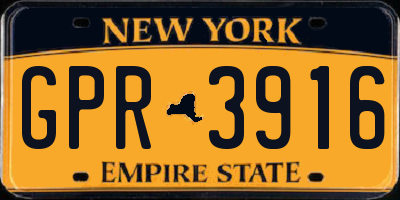 NY license plate GPR3916
