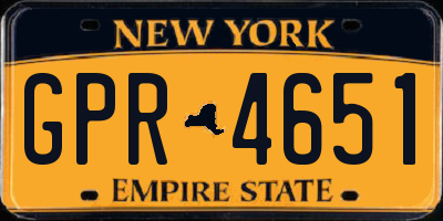 NY license plate GPR4651