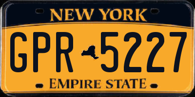 NY license plate GPR5227