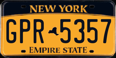 NY license plate GPR5357