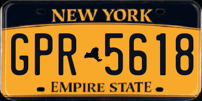 NY license plate GPR5618