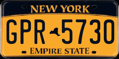 NY license plate GPR5730