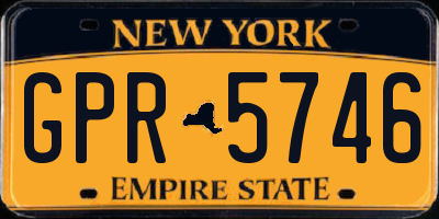 NY license plate GPR5746