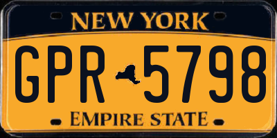 NY license plate GPR5798