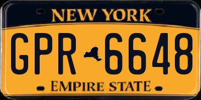 NY license plate GPR6648