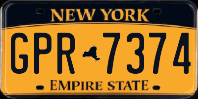 NY license plate GPR7374