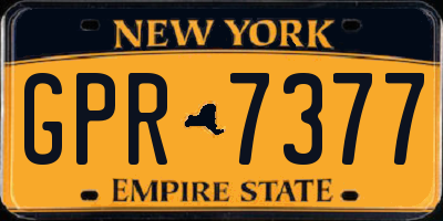 NY license plate GPR7377