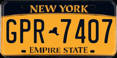 NY license plate GPR7407