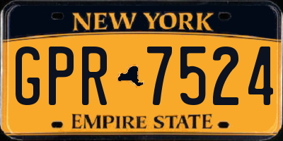 NY license plate GPR7524