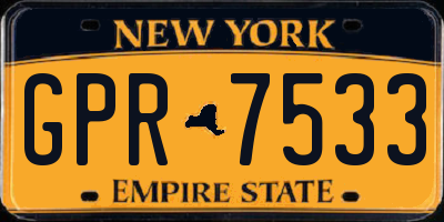NY license plate GPR7533