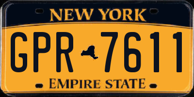 NY license plate GPR7611