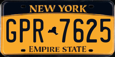 NY license plate GPR7625