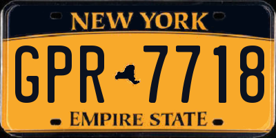 NY license plate GPR7718