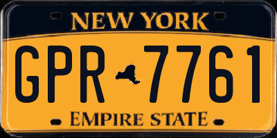NY license plate GPR7761