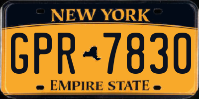 NY license plate GPR7830