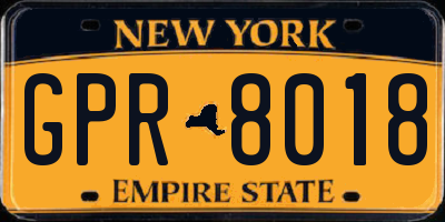 NY license plate GPR8018