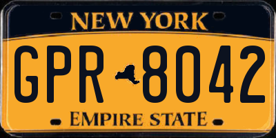 NY license plate GPR8042