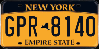 NY license plate GPR8140