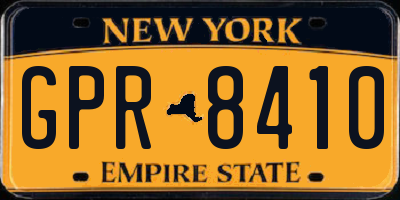 NY license plate GPR8410