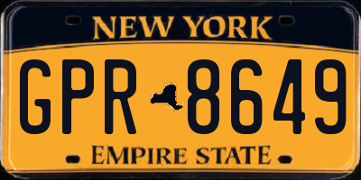NY license plate GPR8649
