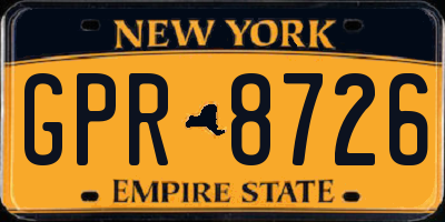 NY license plate GPR8726