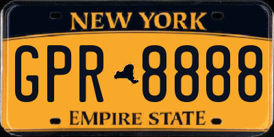 NY license plate GPR8888