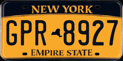 NY license plate GPR8927