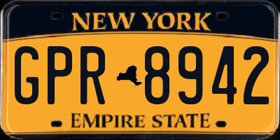NY license plate GPR8942