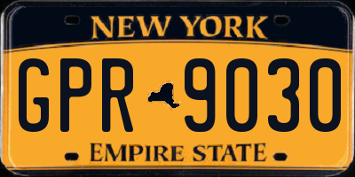 NY license plate GPR9030