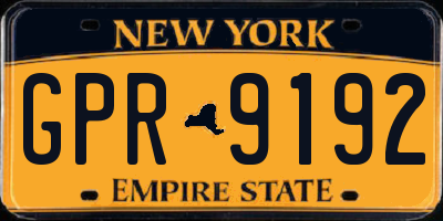 NY license plate GPR9192