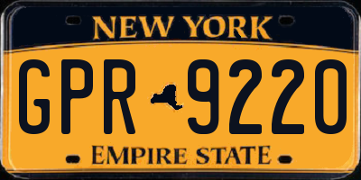 NY license plate GPR9220