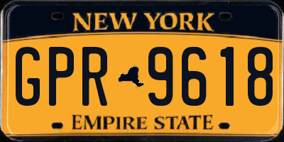 NY license plate GPR9618