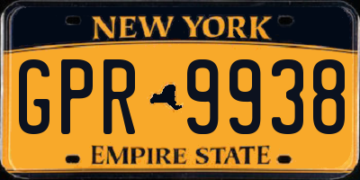 NY license plate GPR9938