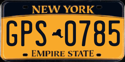 NY license plate GPS0785