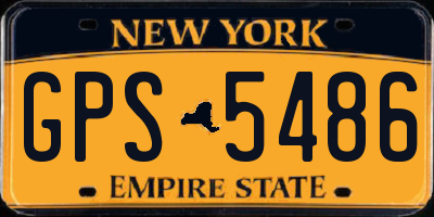 NY license plate GPS5486