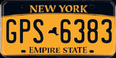 NY license plate GPS6383