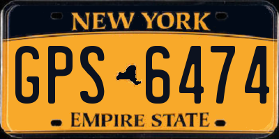 NY license plate GPS6474