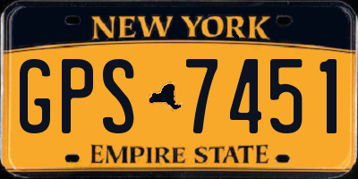 NY license plate GPS7451