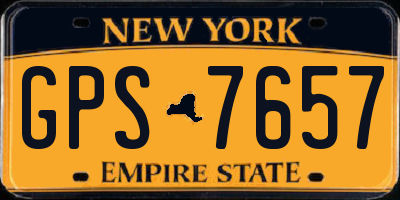 NY license plate GPS7657