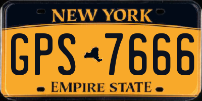 NY license plate GPS7666
