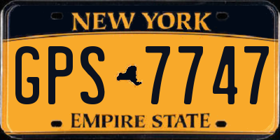 NY license plate GPS7747