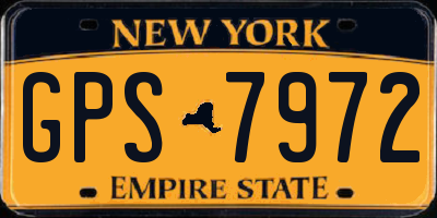 NY license plate GPS7972